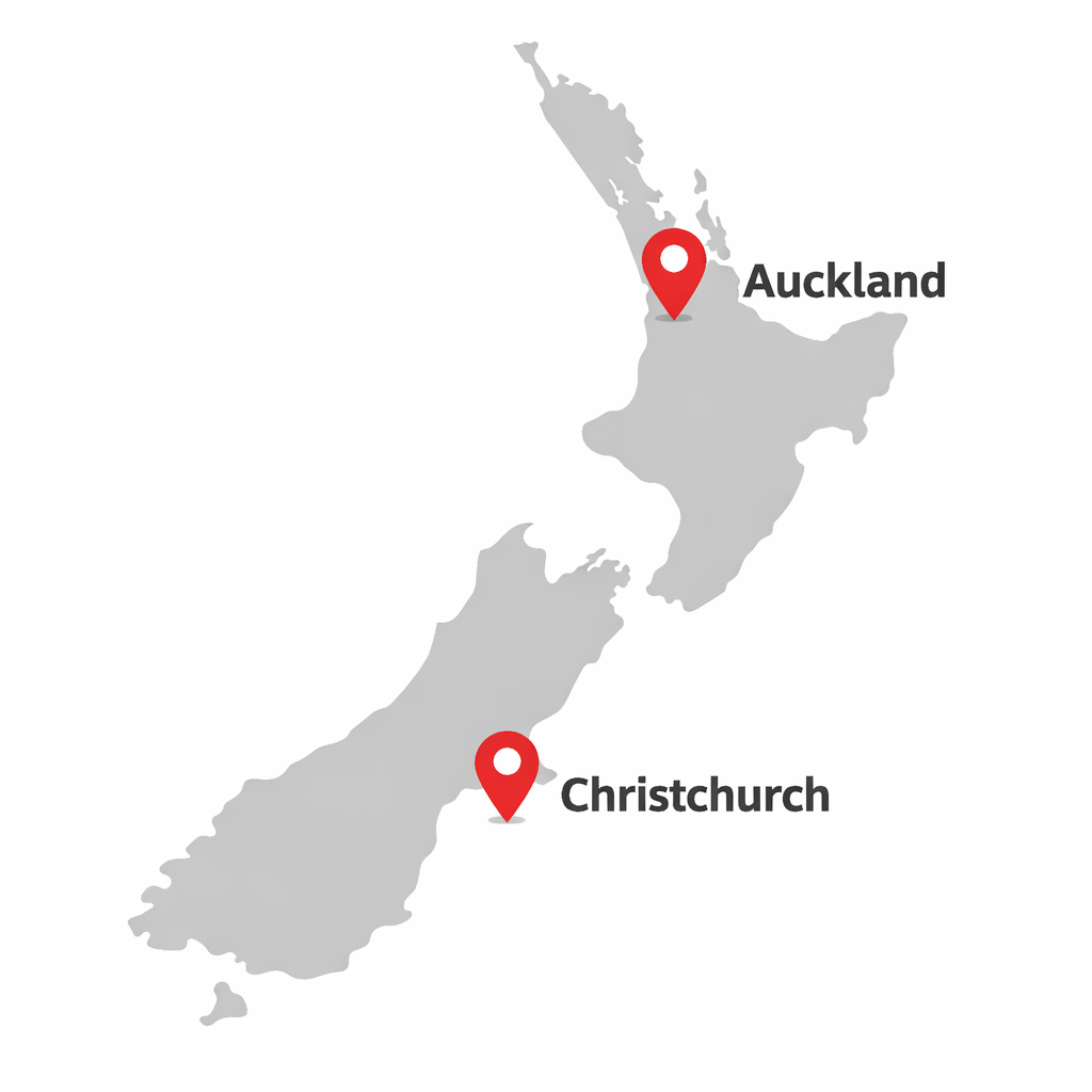 Fluid Fittings and Steels locations across New Zealand